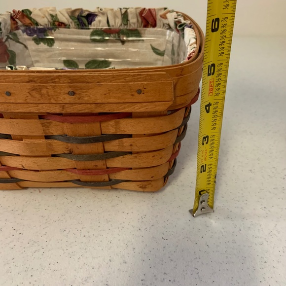 Vintage Longaberger Fruit Print Fabric Lined 9" Squared Basket - Picture 13 of 13